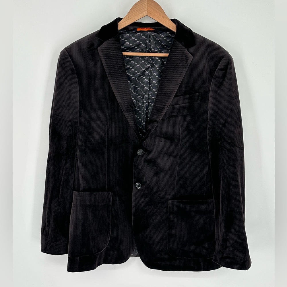 Egara Mens Sz 40S Blazer Dinner Smoking Jacket Deep Purple Velvet Corduroy Coat
